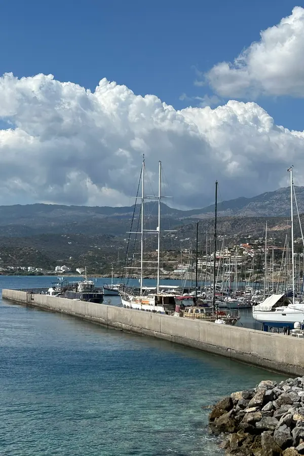 Agios Nikolaos harbor side view
