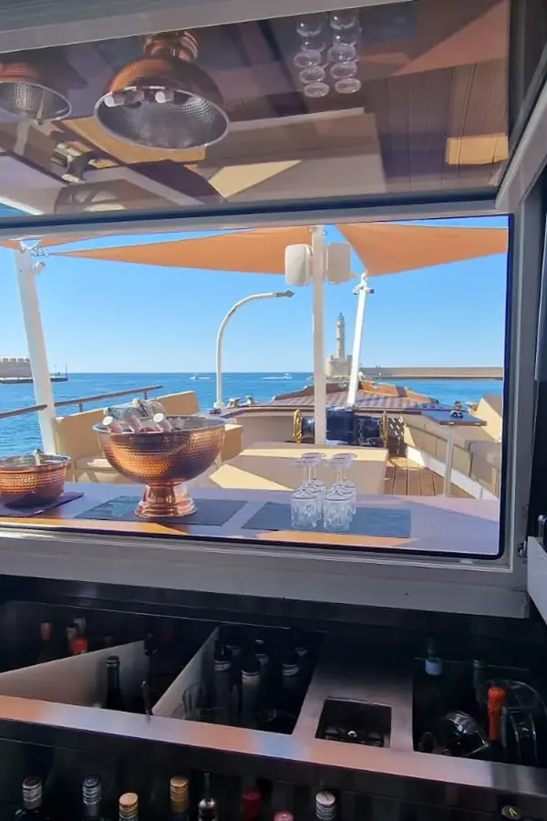 Irini boat open bar view